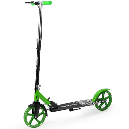 Monopattino pieghevole pendolare adulti/adolescenti ruote PU piene luminose 8" doppi freni sicurezza piattaforma antiscivolo