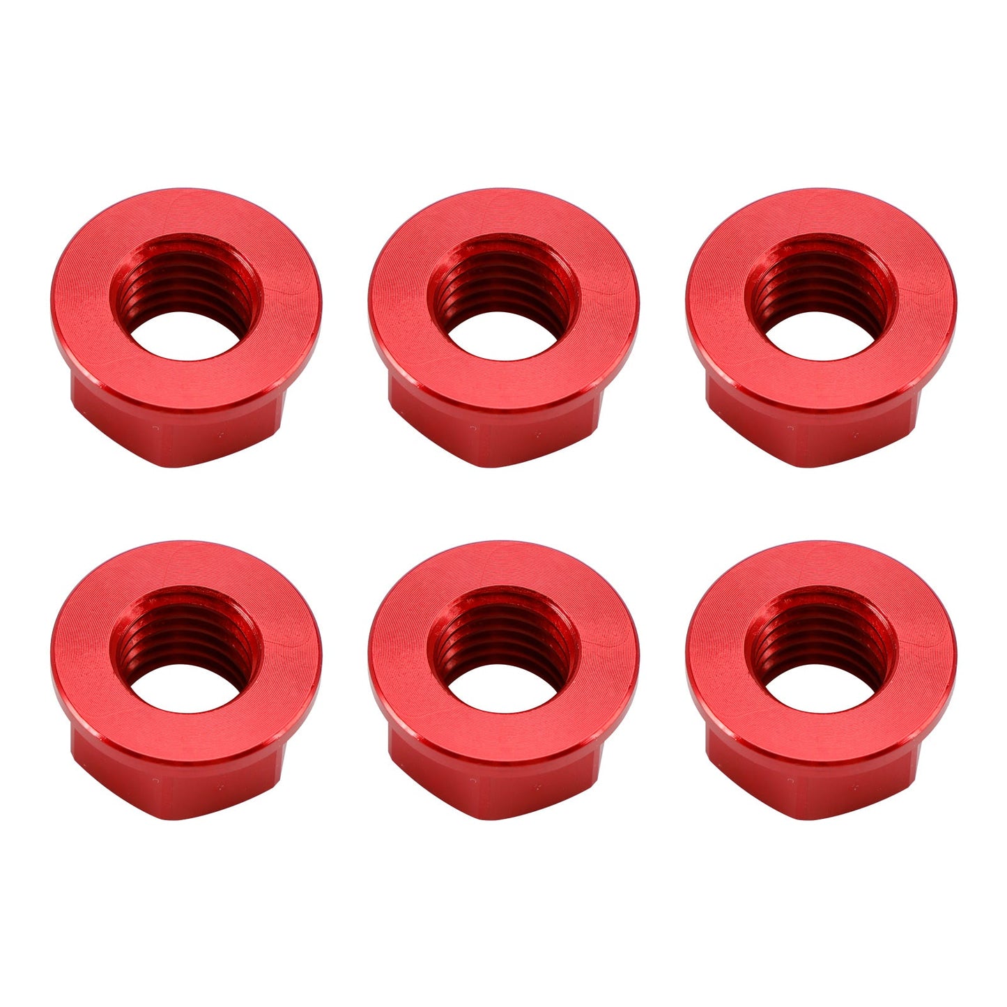 Confezione da 6 dadi flangiati per pignone posteriore in alluminio M10X1,5 mm rossi per moto