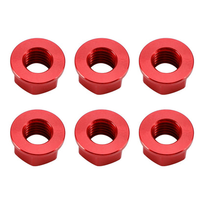 Confezione da 6 dadi flangiati per pignone posteriore in alluminio M10X1,5 mm rossi per moto