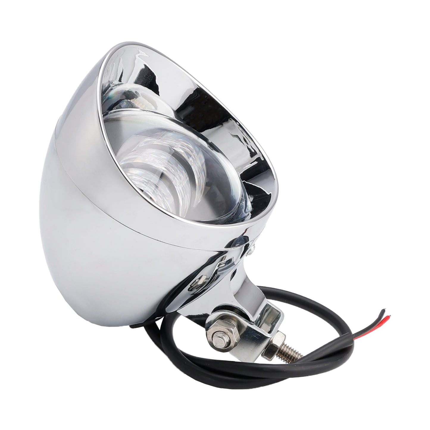 Faro fendinebbia cromato personalizzato per moto, adatto per bobber, chopper e racer
