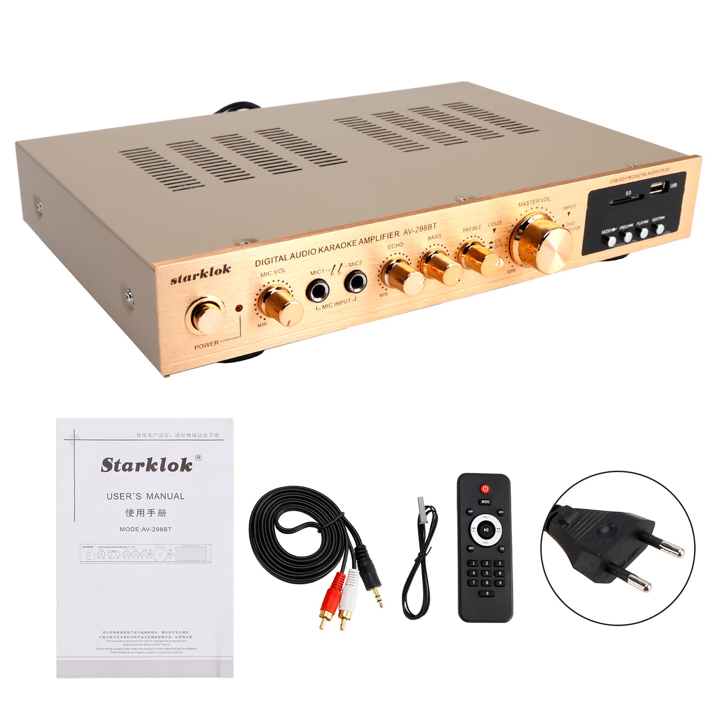Amplificatori 2000W 5CH Amplificador HiFi Stereo AV Surround Amplificatore SD FM