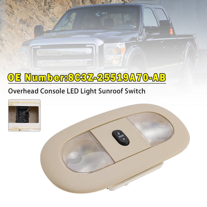 Interruttore per luce LED del tetto apribile nella console superiore 8C3Z-25519A70-AB Beige per Ford F250 F350 F450