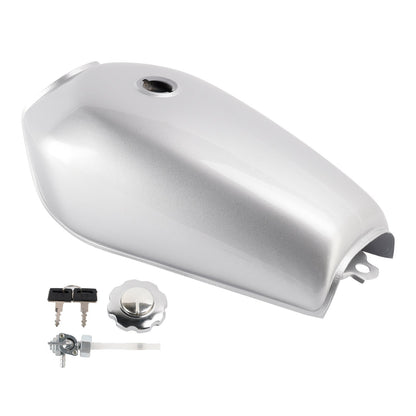 Serbatoio di benzina per moto Cafe Racer in argento, stile retrò, classico, per bobber e scrambler