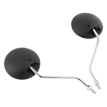 Specchio rotondo nero con braccio cromato da 8 mm per Honda NA/NC/NN/NQ/NX/PA/SE/TG50 C70