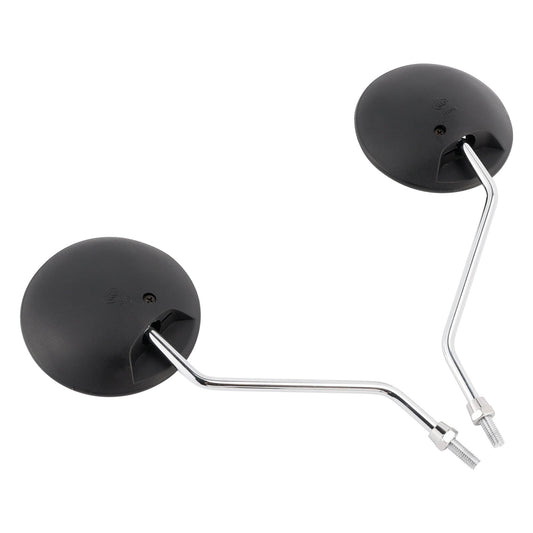 Specchio rotondo nero con braccio cromato da 8 mm per Honda NA/NC/NN/NQ/NX/PA/SE/TG50 C70