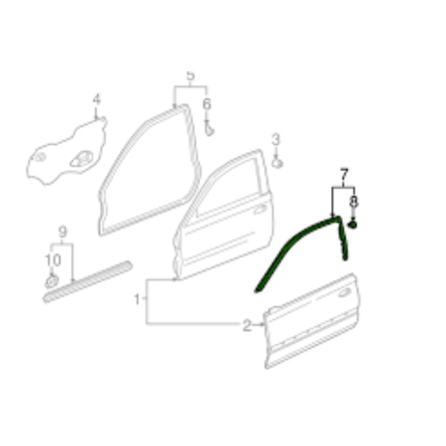 Set di guarnizioni sottoporta in gomma per Honda CIVIC 3D EK9 EK2-3 EK4, sinistra e destra, 1996-2000
