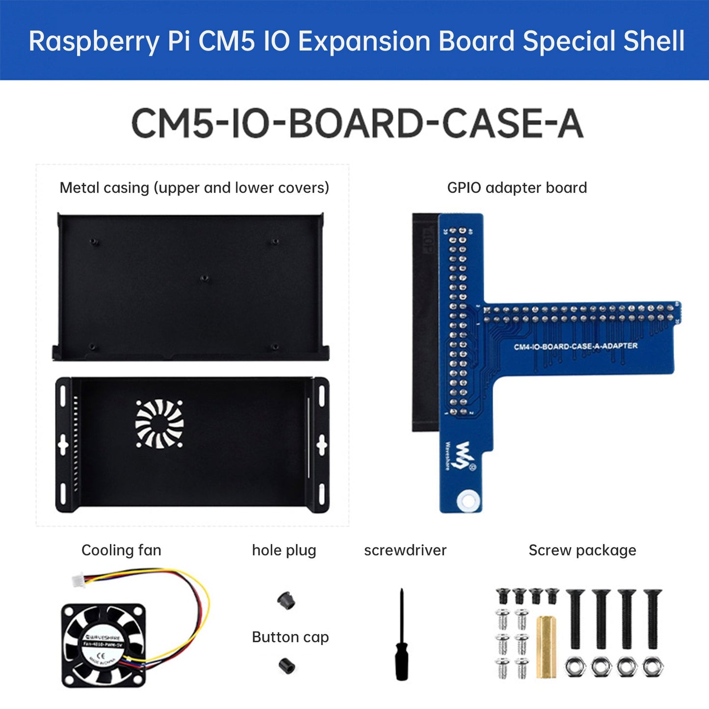 Modulo di elaborazione Raspberry Pi CM5 IO, scheda 5 IO, contenitore di dissipazione del calore in metallo