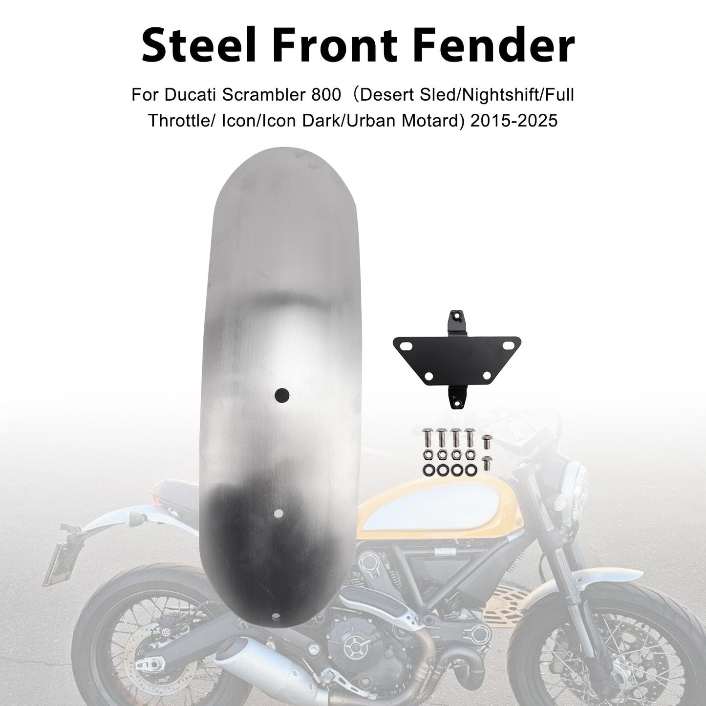 Parafango anteriore in acciaio per Ducati Scrambler 1100 800 2015-2025