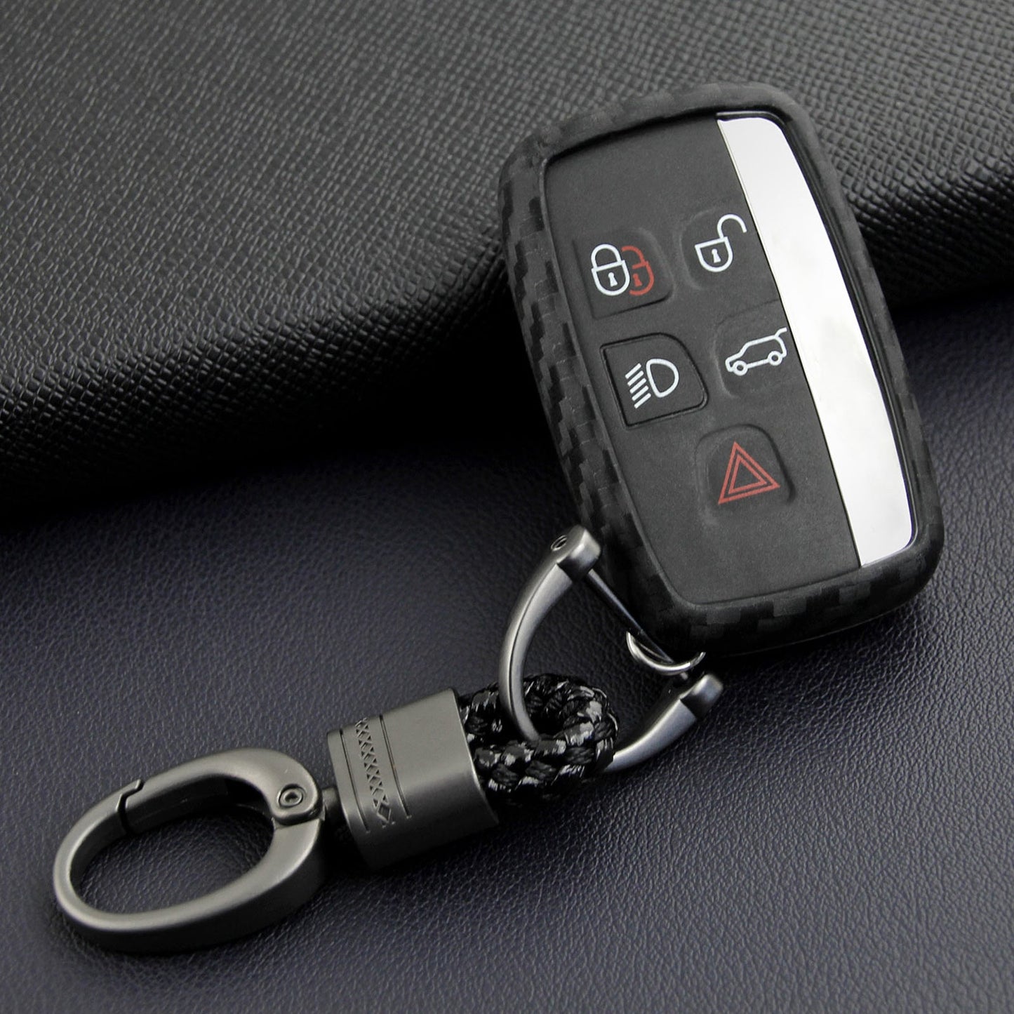 Custodia in similpelle e silicone per chiave auto con fibbia per Range Rover