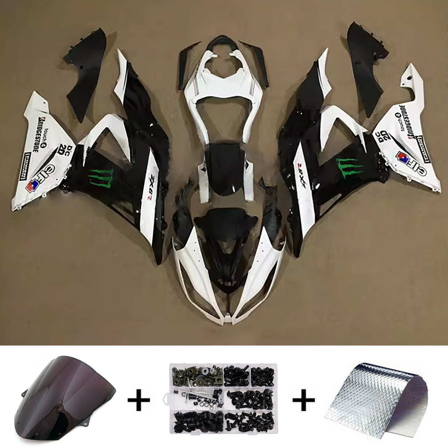 Kit carenatura iniezione in plastica ABS adatto per Kawasaki ZX6R 636 2013-2018