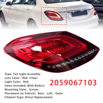 Mercedes Benz W205 Facelift C63 AMG S Base 2019-2021 Fanale posteriore sinistro a LED, luce freno 2059067103 2059067203