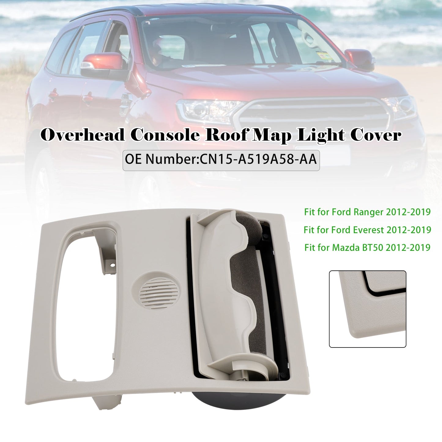 Copertura per luce di lettura del tetto della console superiore Mazda BT-50 Ford Ranger 2012-2018