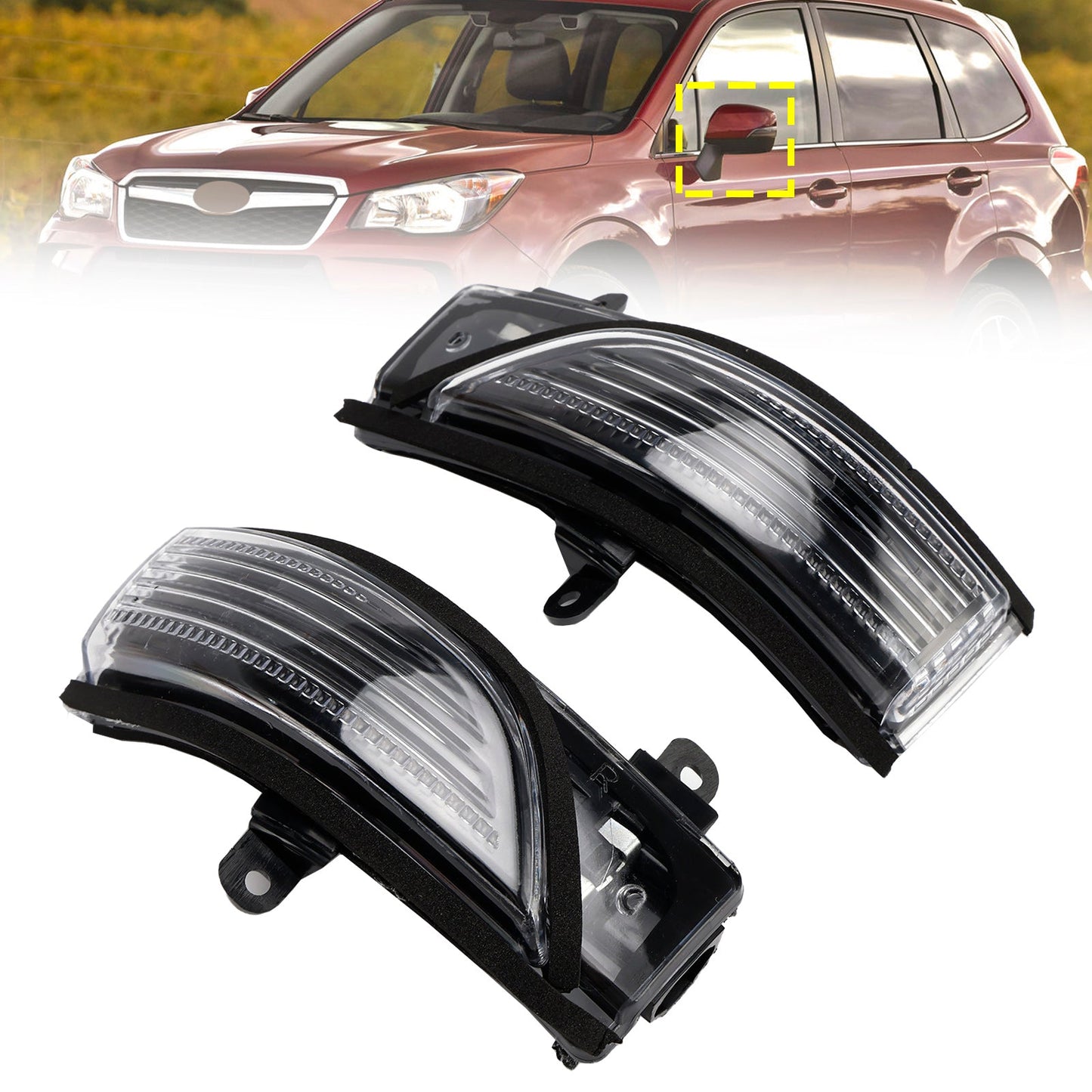 2 pezzi di indicatori di direzione a LED per specchietto retrovisore per Subaru Forester 2014-2015