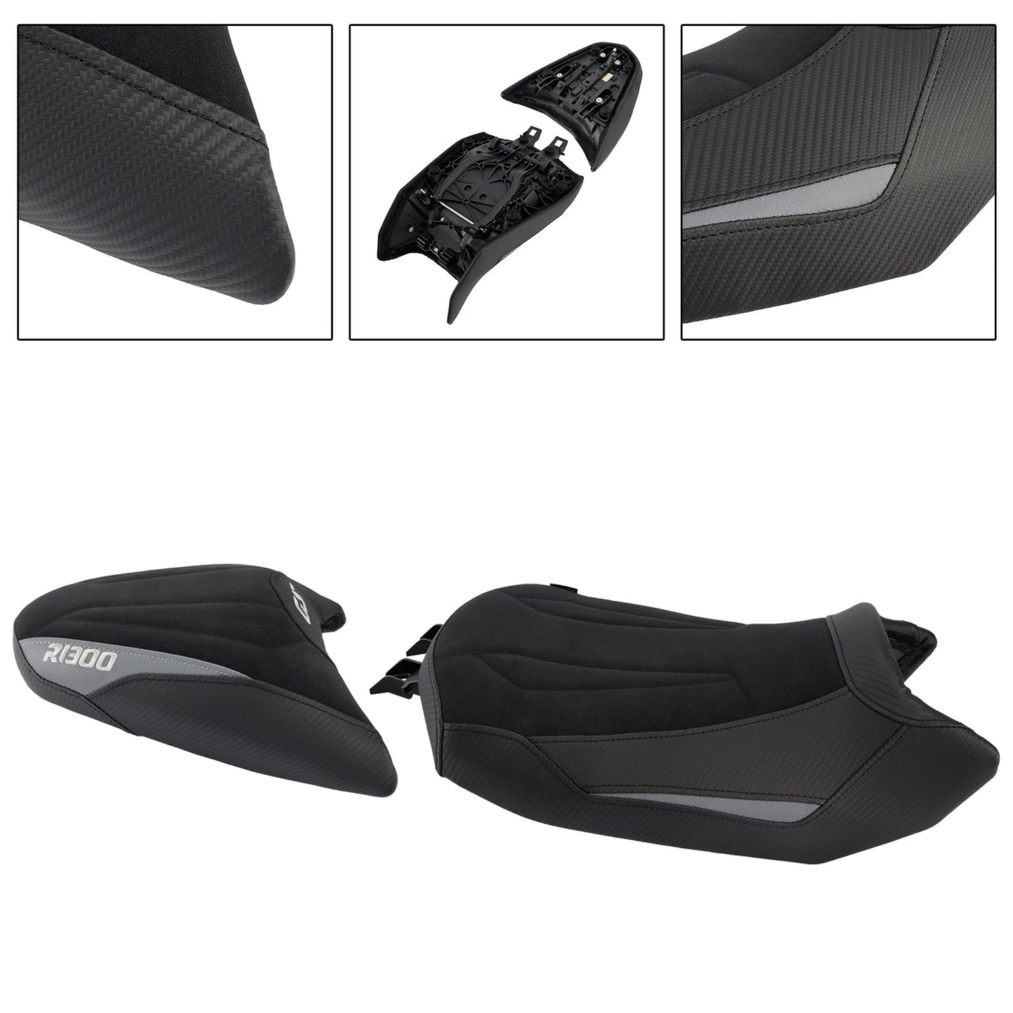 2024-2025 Per BMW R1300GS R 1300 GS Parte anteriore inferiore con sedile posteriore conducente passeggero grigio