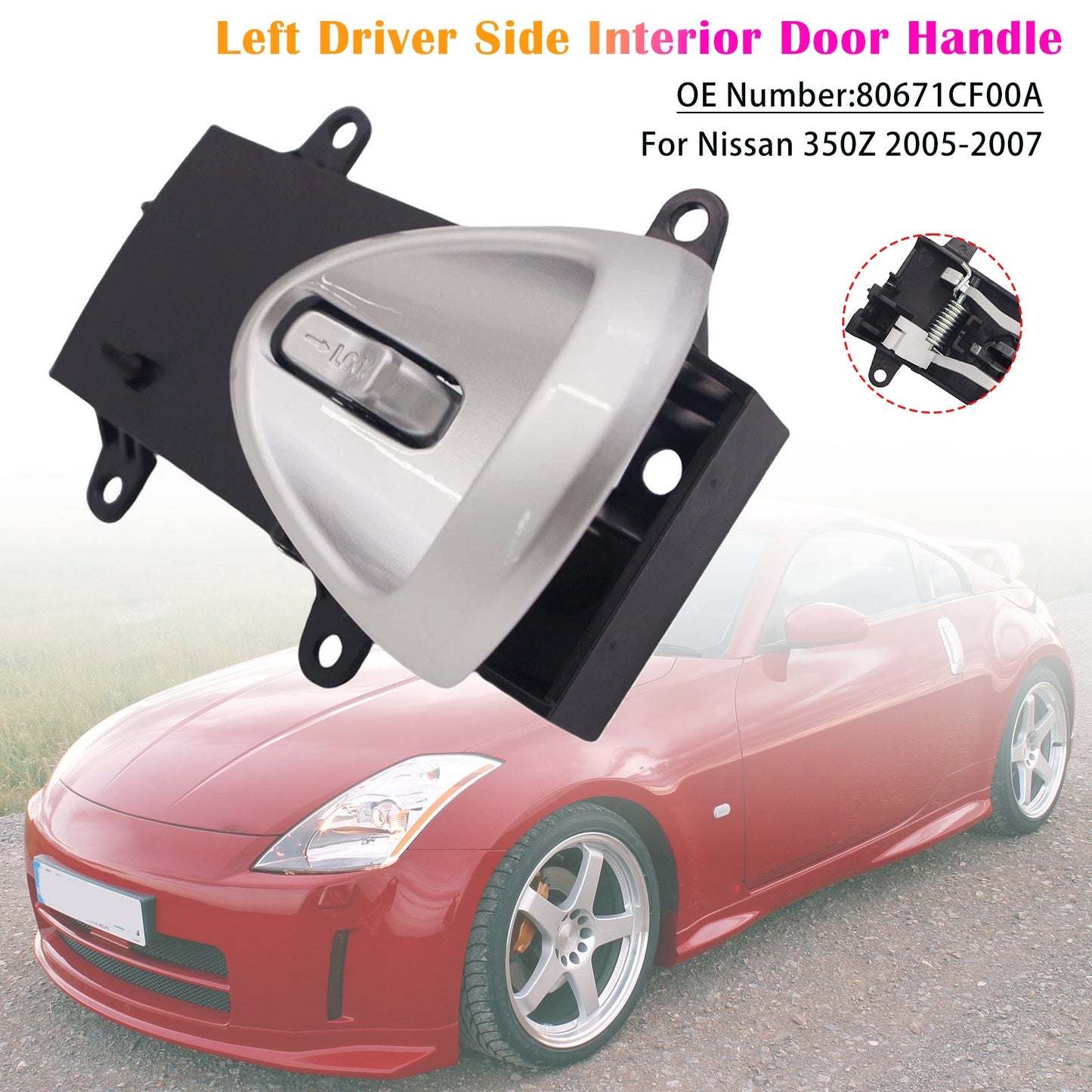 Maniglia interna della portiera sinistra lato guida Nissan 350Z 2005-2007 80671-CF00A