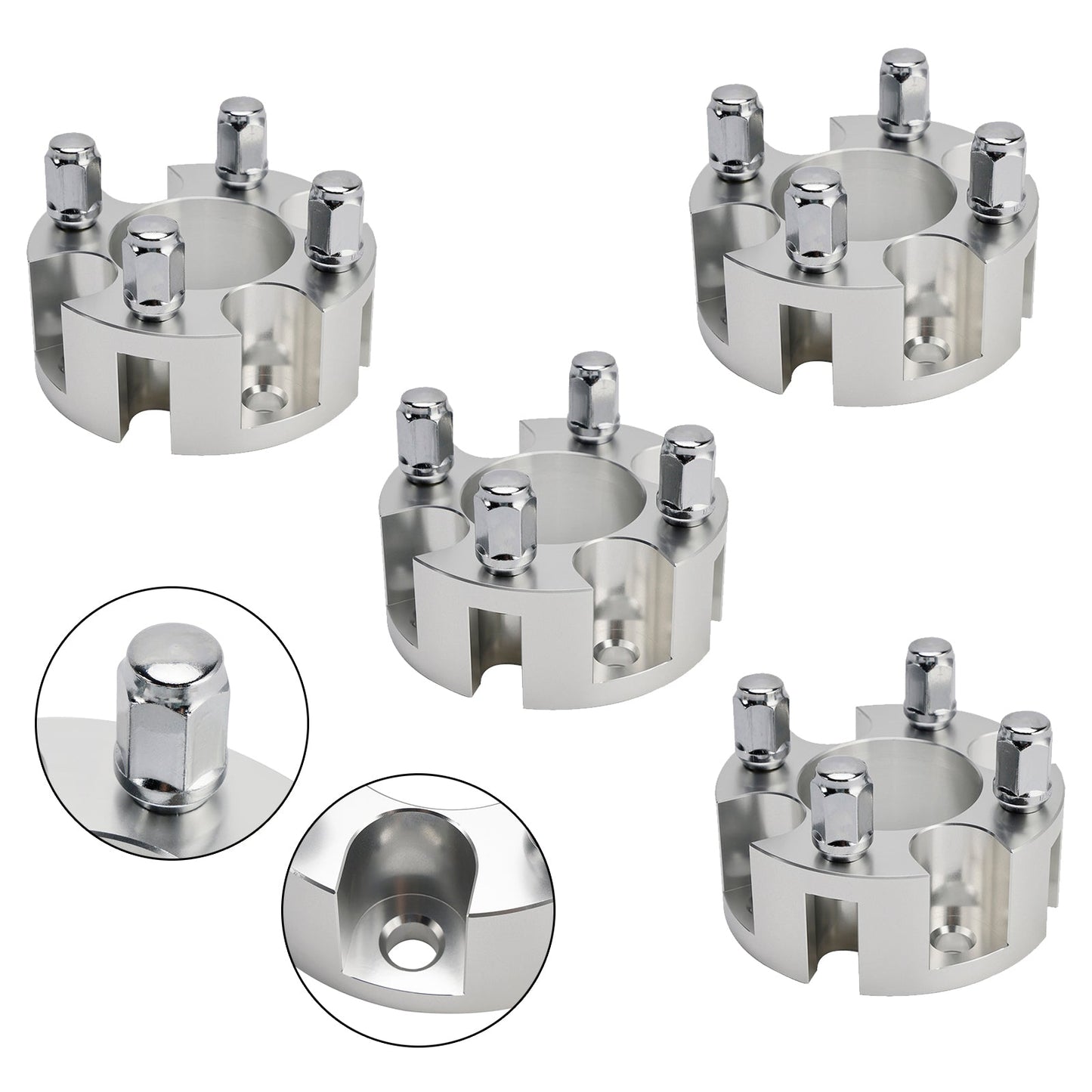 Kit distanziali per ruote Yamaha Club Car Ezgo da 2"" con cavo per carrelli da golf, dadi ruota argento