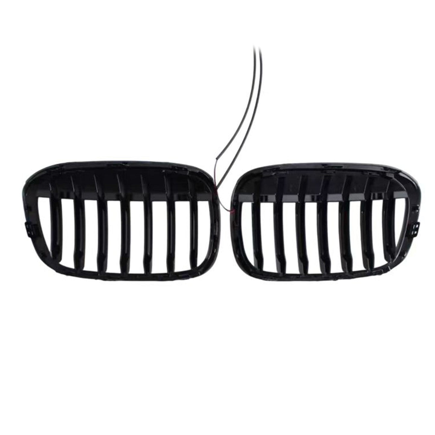 Griglia anteriore a doppio rene nera lucida, compatibile con BMW X1 F48 F49 2016-2019 (2 pezzi).