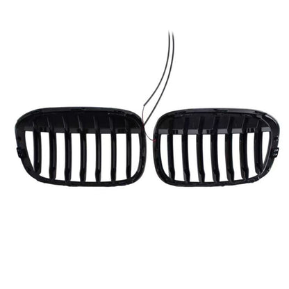 Griglia anteriore a doppio rene nera lucida, compatibile con BMW X1 F48 F49 2016-2019 (2 pezzi).