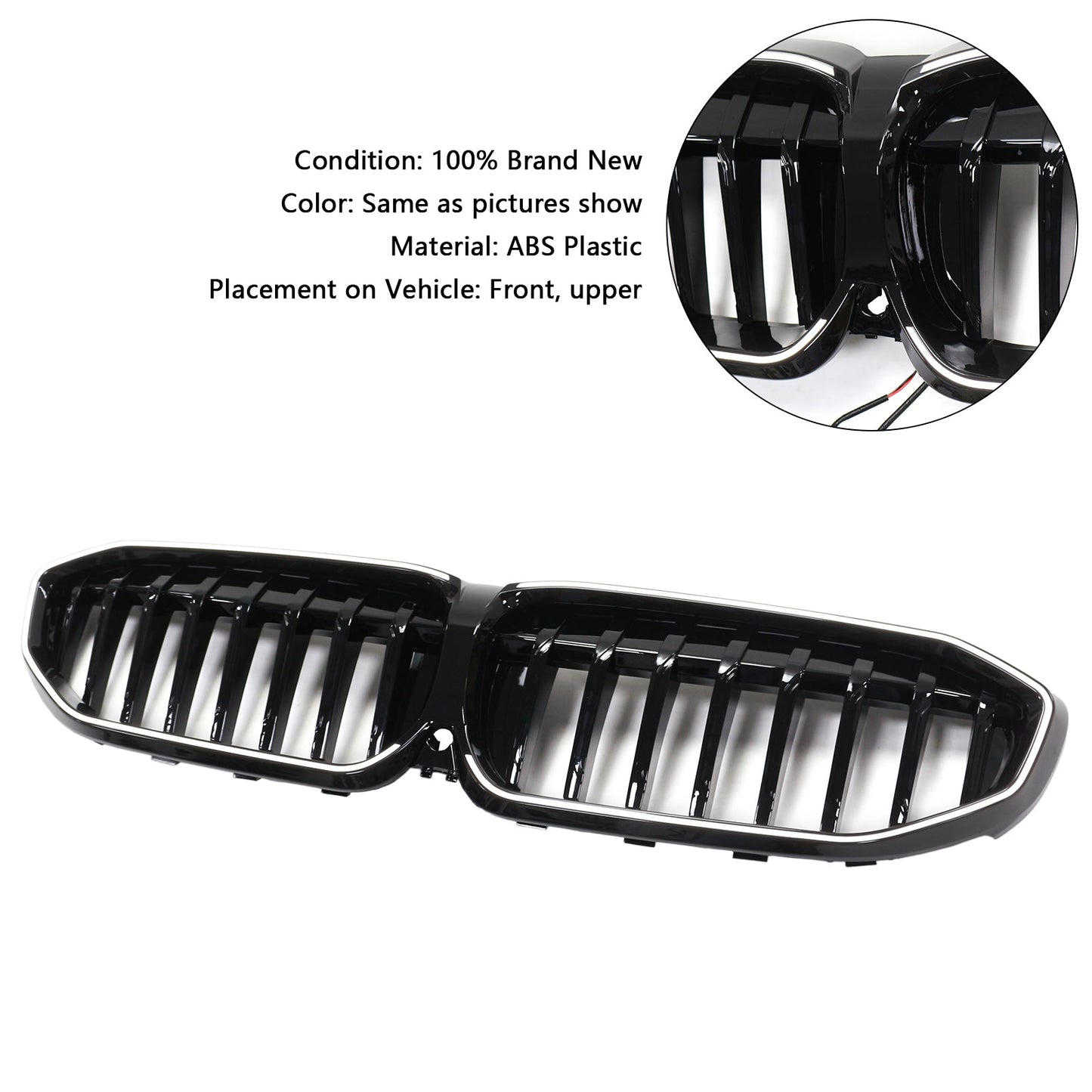 Griglia a rene nera lucida BMW Serie 3 G20 2019-2022 51138072085