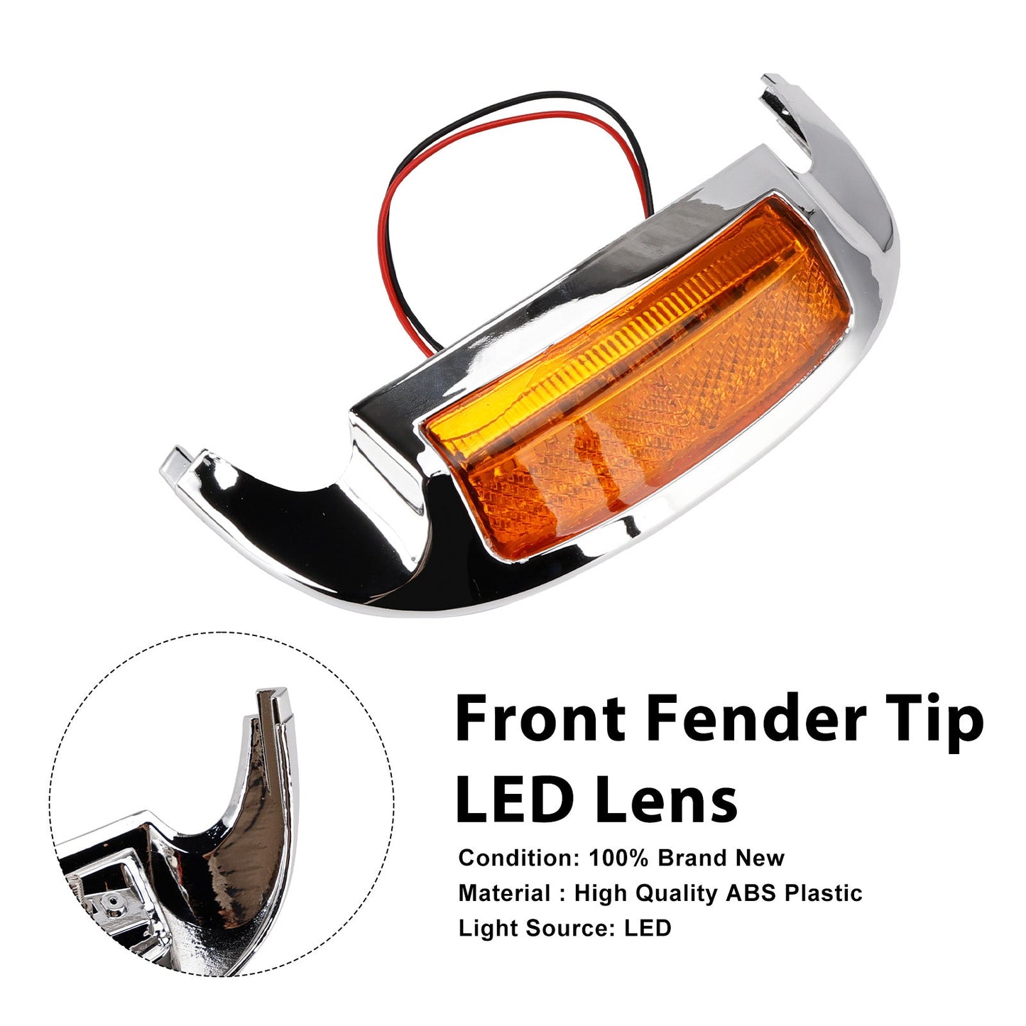 Puntale parafango anteriore con lente LED compatibile con Electra Glide Ultra Limited Low 2014-2023