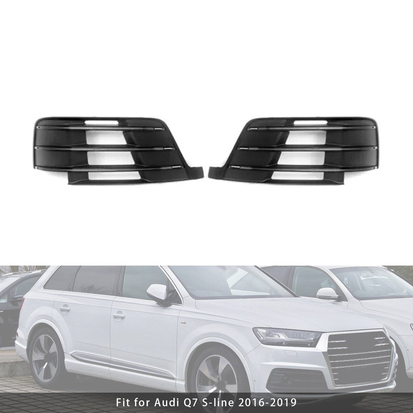 Griglie fendinebbia paraurti anteriore originali Audi Q7 S-Line 2X 2016-2019 4M0807681D 4M0807682D