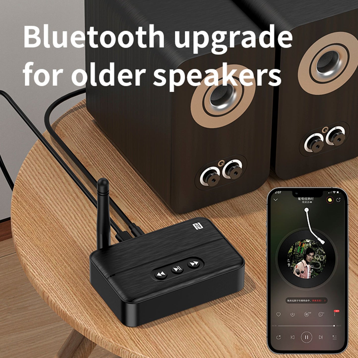 Ricevitore audio Bluetooth 5.4 NFC, amplificatore AUX/RCA, unità flash USB per riprodurre musica