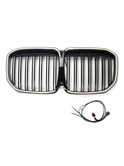 Griglia anteriore a doppio rene nera lucida per BMW X7 G07 2019-2022