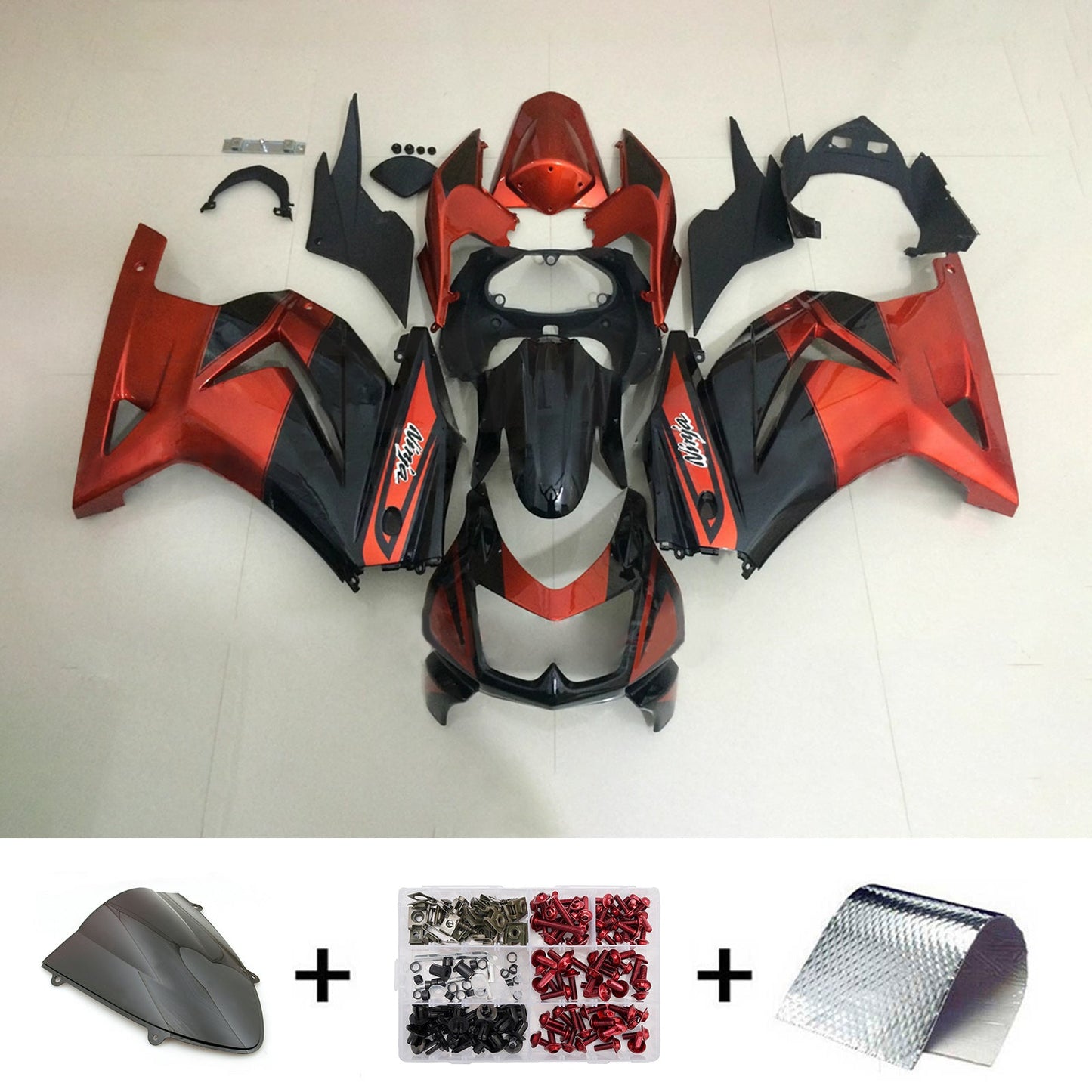 Kit carenatura iniezione in plastica ABS adatto per Kawasaki EX250 Ninja250R 2008-2012