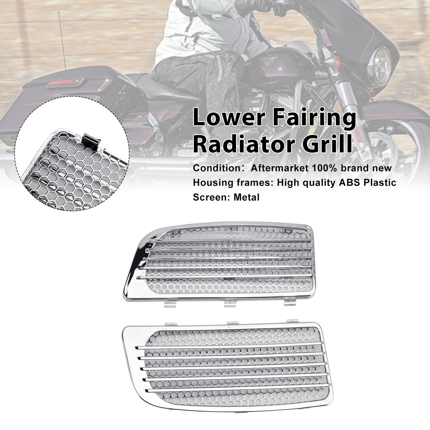 Griglia radiatore carenatura inferiore adatta per Road Glide King FLHR Special FLTRXS