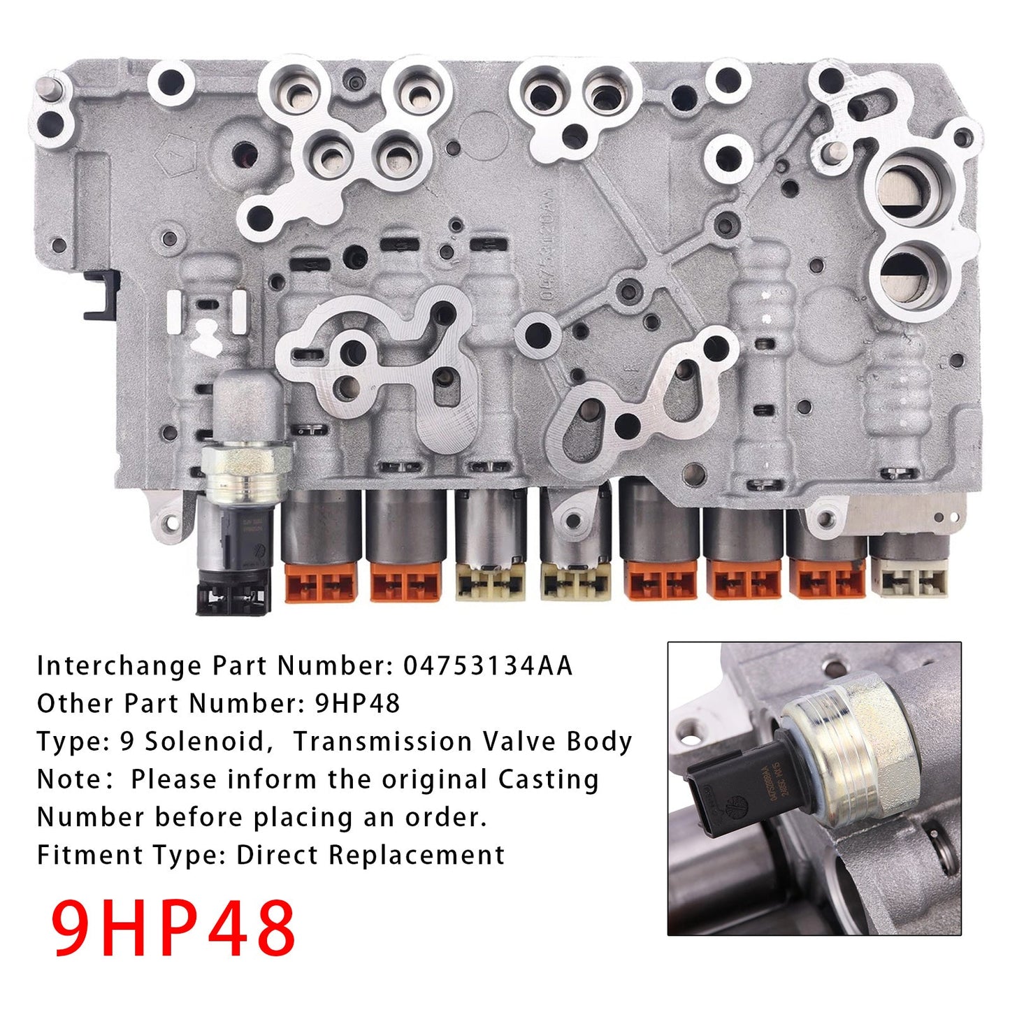 Corpo valvola trasmissione Jeep Cherokee Chrysler 2014-2017 con 9 solenoidi 9HP48 04753134AA