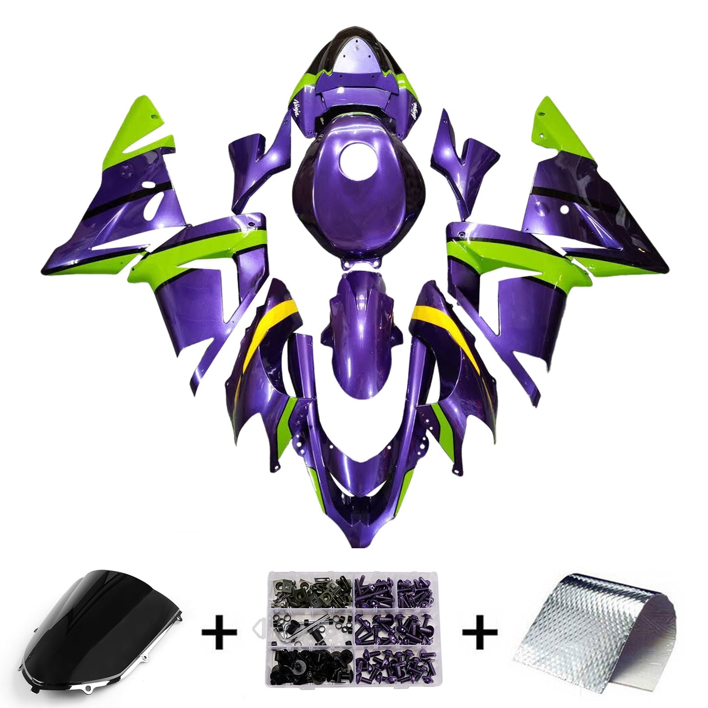 Kit carenatura iniezione in plastica ABS adatto per Kawasaki ZX10R 2004-2005