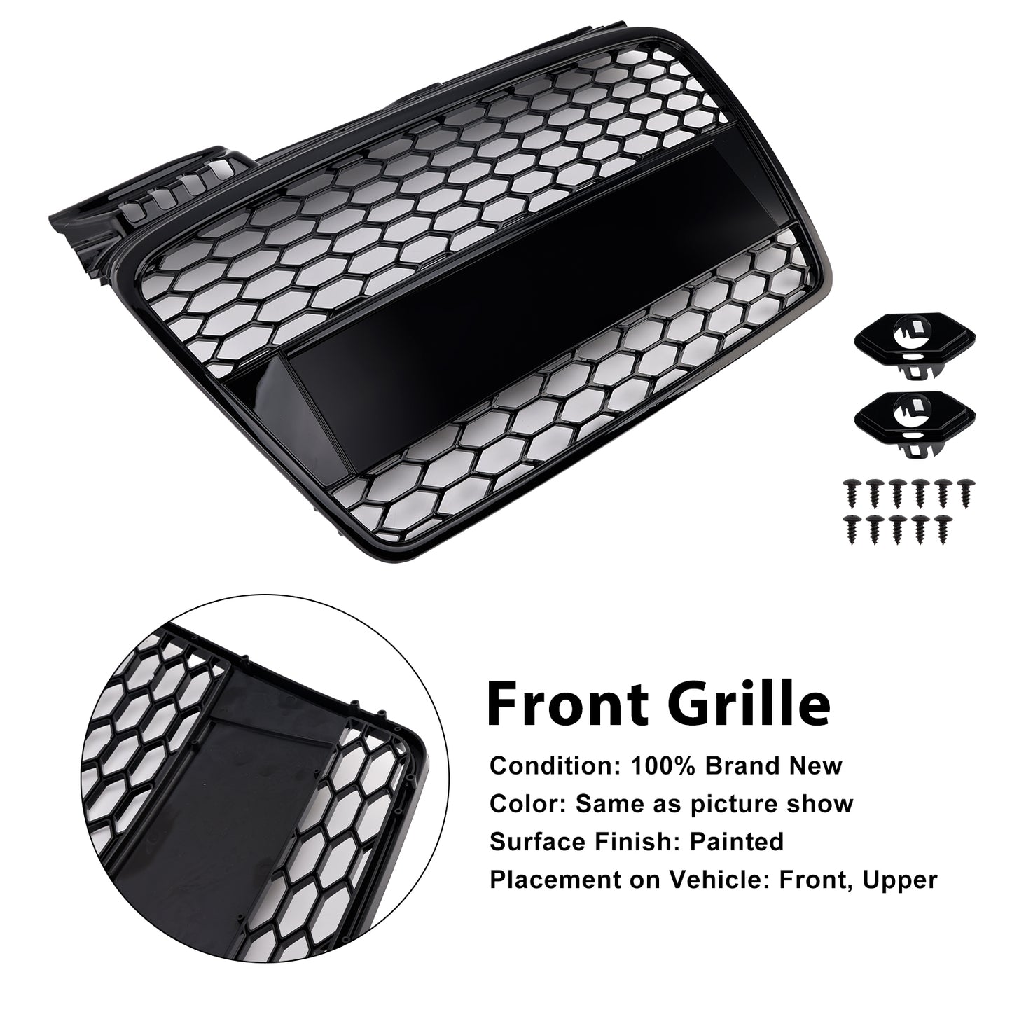 Per Audi A4 B7 2005-2008 Griglia a griglia esagonale in rete sportiva a nido d'ape stile RS4