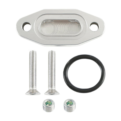 Piastra adattatrice per linea di alimentazione dell'olio Billet LS Twin Turbo Dual 90 gradi 1/8" NPT