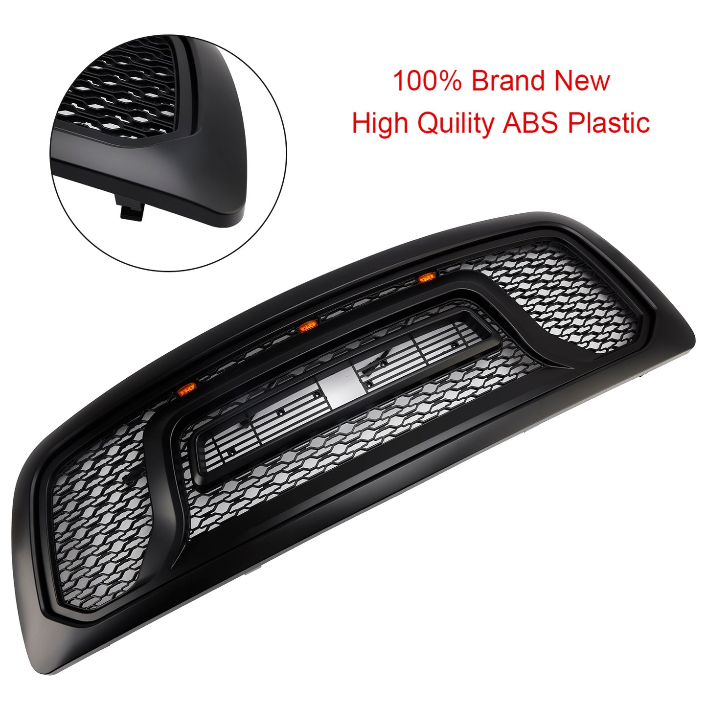 Griglia paraurti anteriore nera con luce a LED per Dodge Ram 1500 2009-2012