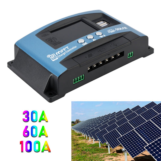 Regolatore solare MPPT 30A/60A/100A con monitoraggio della temperatura Bluetooth e ricarica