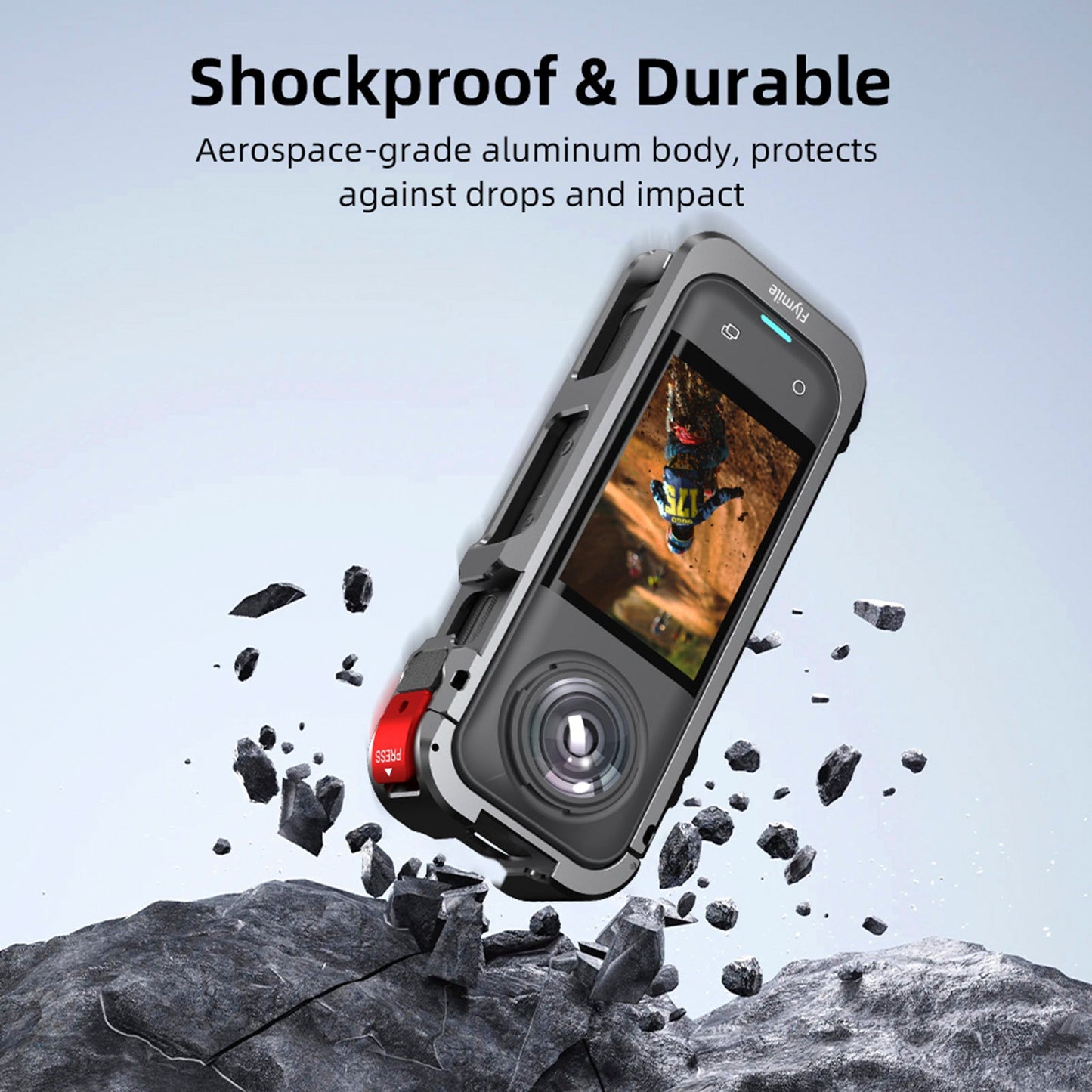 Telaio di supporto per Insta360 X5, custodia protettiva in silicone, protezione per l'obiettivo.