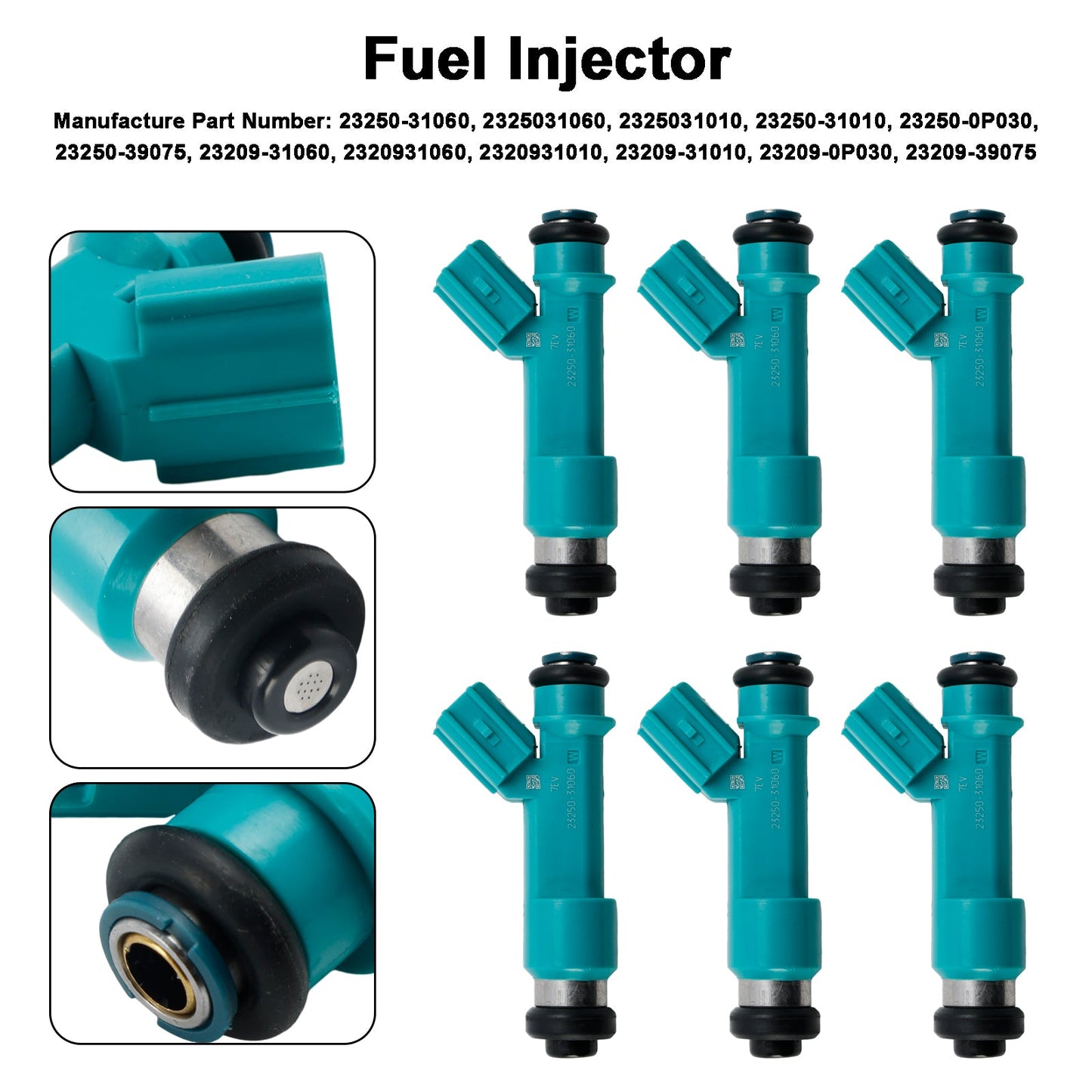 6 pezzi Iniettore carburante 23250-31060 Adatto per Toyota Tacoma 4Runner FJ Cruiser 23250-31010
