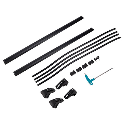 Barre trasversali universali in alluminio per portapacchi da tetto auto, 120 cm, con chiusura a chiave.