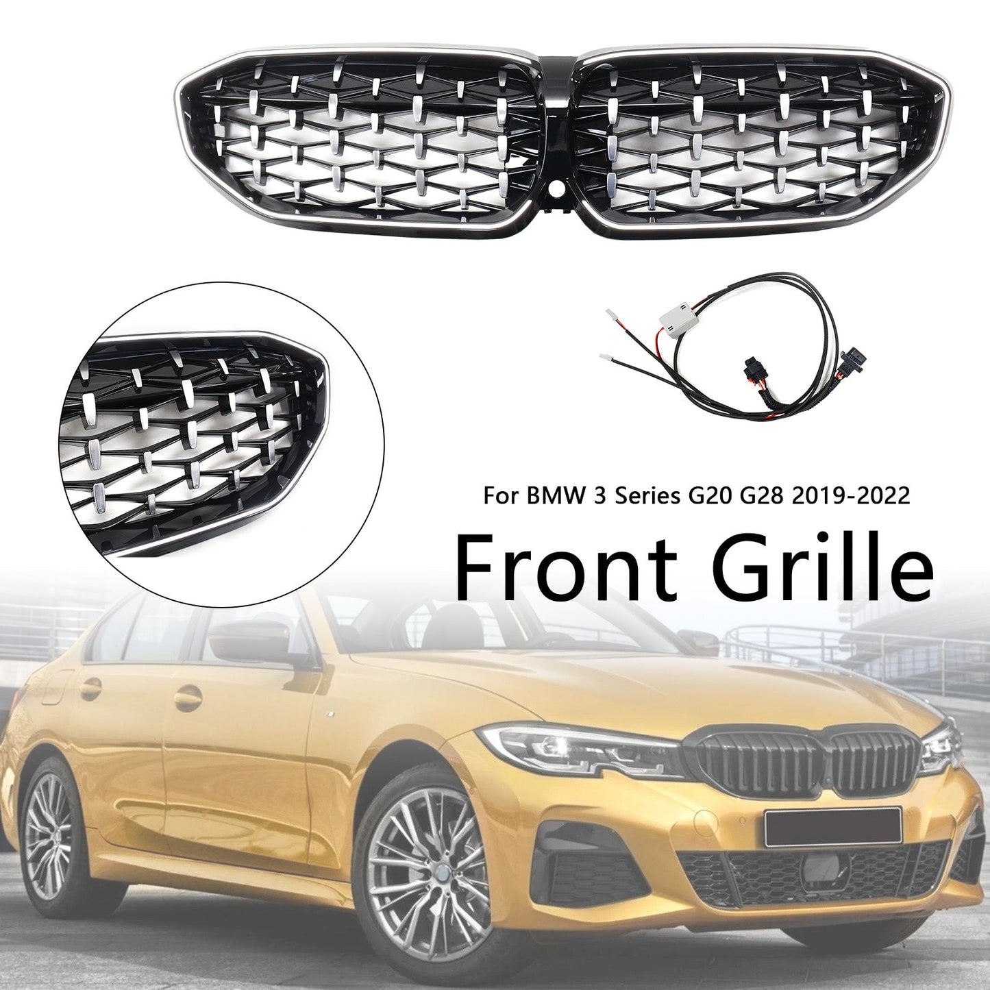 Griglia a doppio rene con diamante cromato BMW Serie 3 G20 2019-2022 51138072085