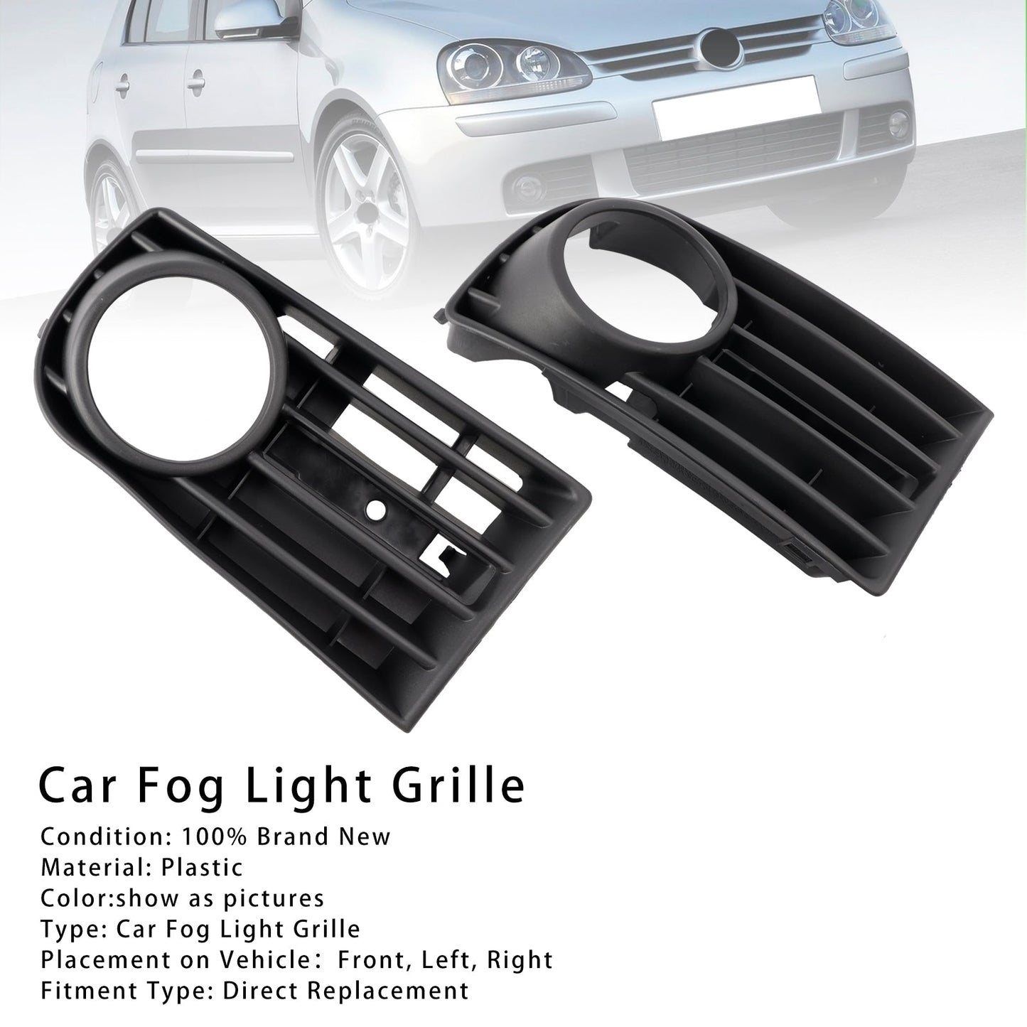 2003-2009 VW Golf V MK5 1 paio di griglie di copertura fendinebbia paraurti anteriore