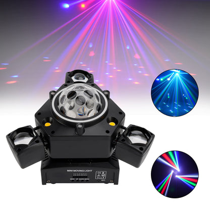 Luce Palco A LED A Tre Teste Con Fascio Luce Mobile E Laser DJ E Feste Discoteca