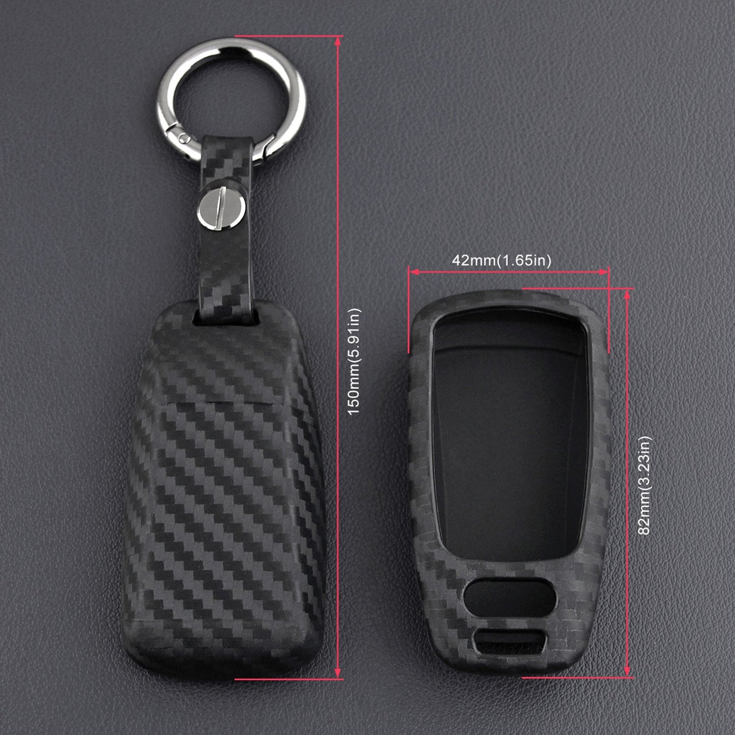 Custodia in pelle e silicone per chiave auto con fibbia per Audi