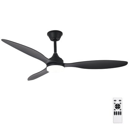 Telecomando Ventilatore moderno 52" con luce 6 velocità Nero-Bianco