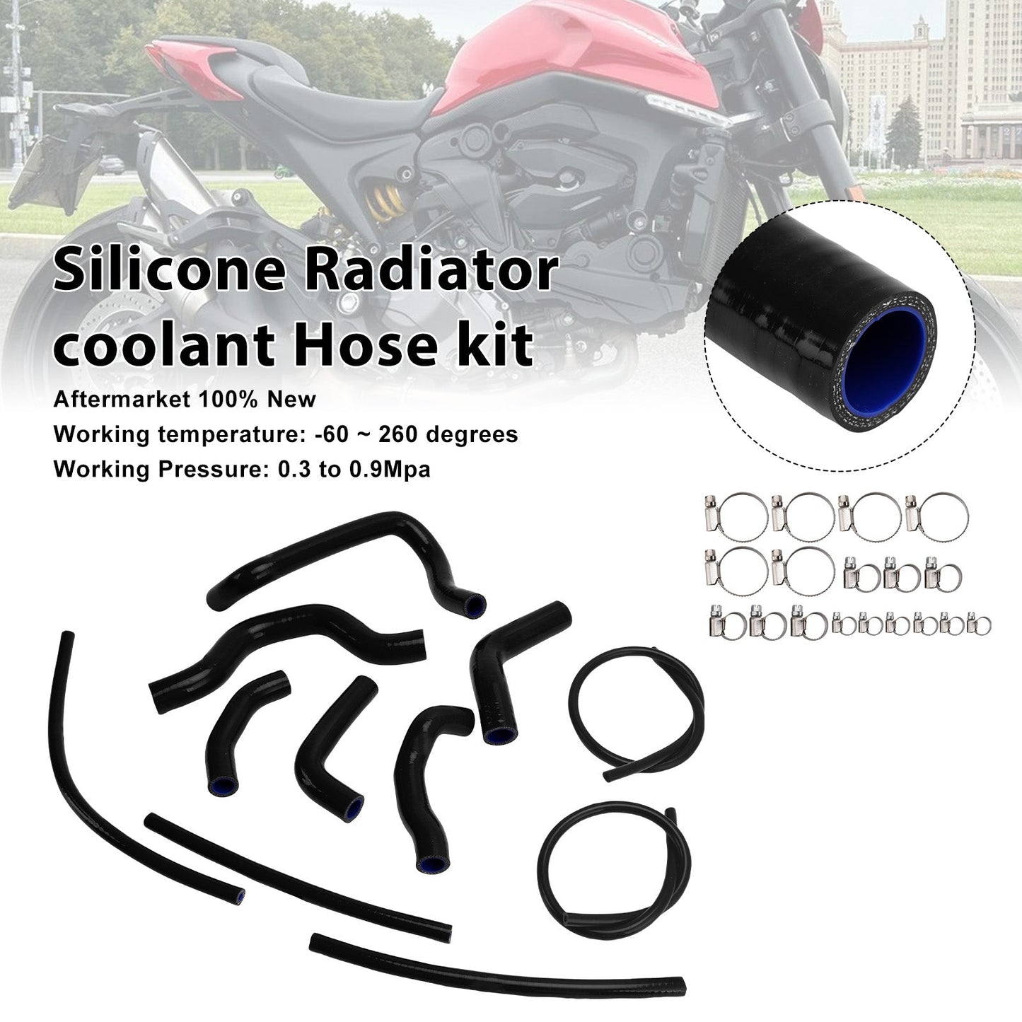 Tubo flessibile del liquido di raffreddamento del radiatore in silicone Ducati Monster 937 2021-2025