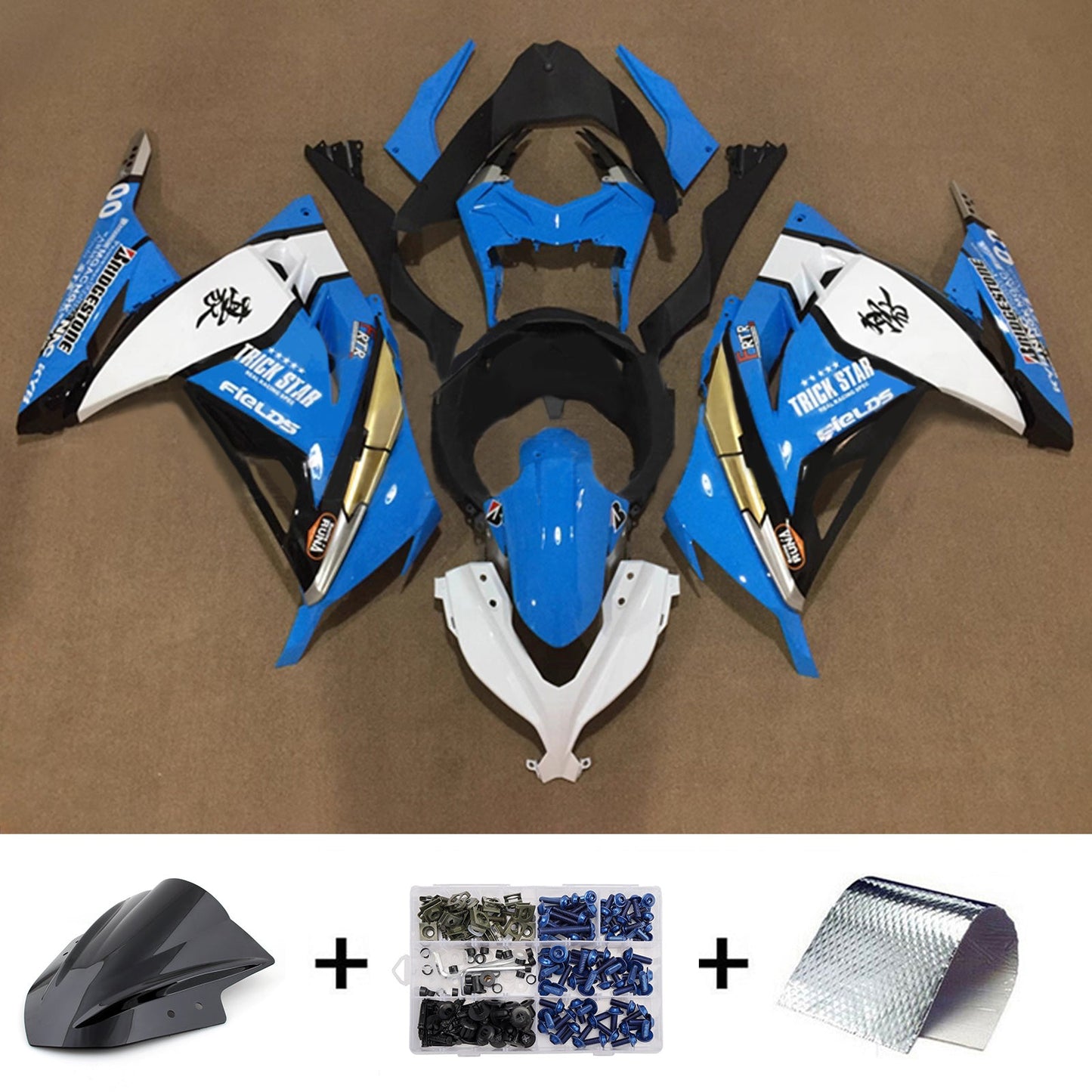 Kit carenatura iniezione in plastica ABS adatto per Kawasaki EX300 Ninja300 2013-2024