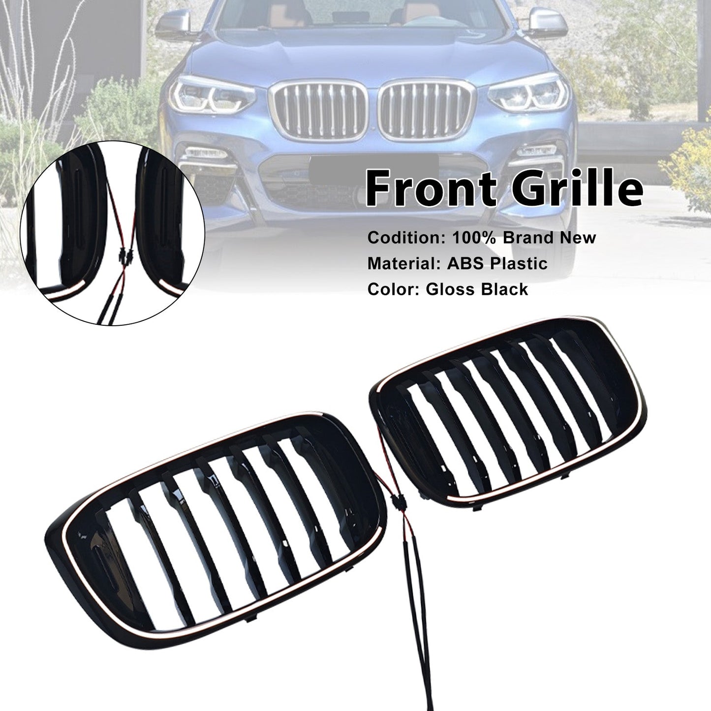 Griglia anteriore a doppio rene nera lucida per BMW X3 X3M G01 G08 pre-restyling 2018-2021 51138469959