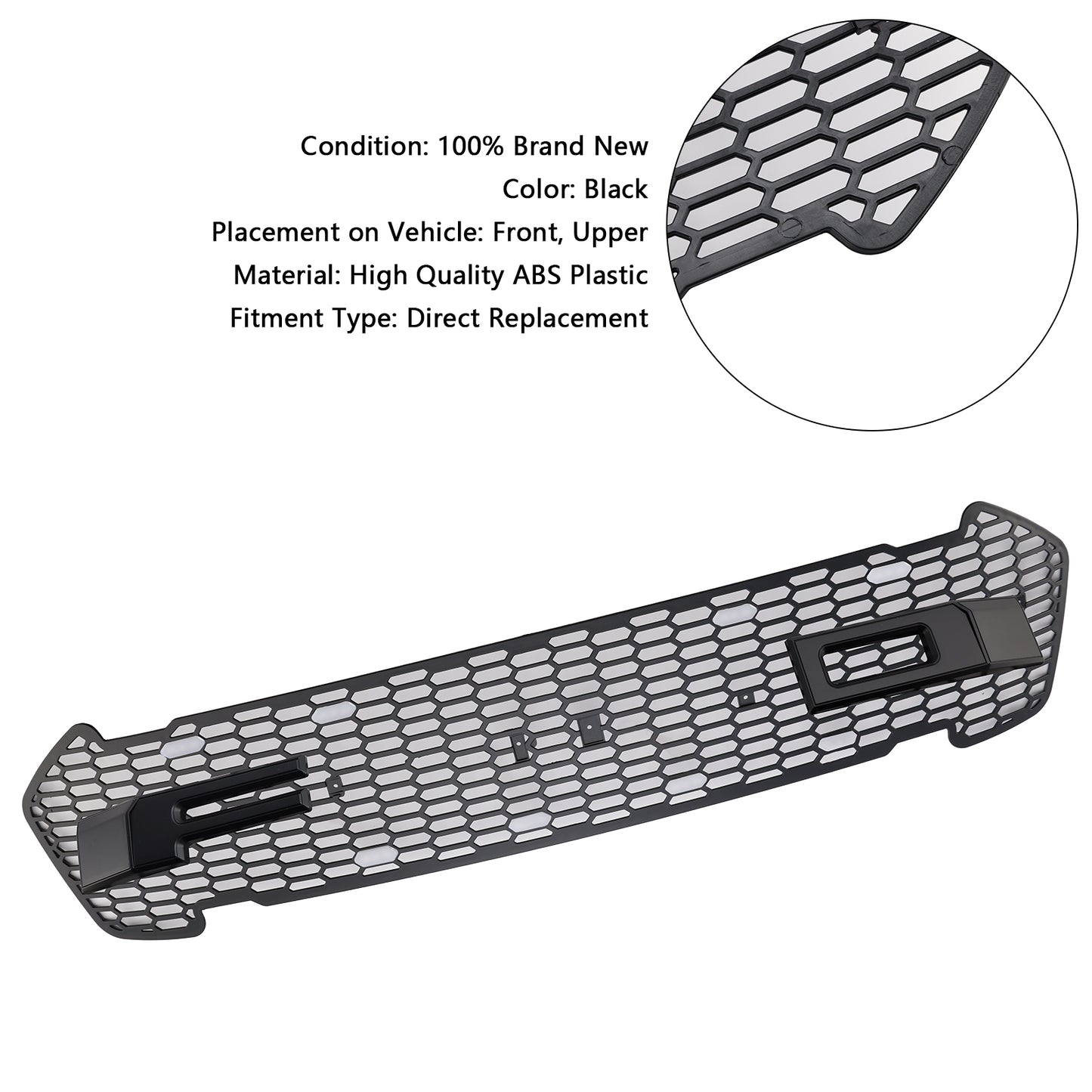 Griglia paraurti anteriore nero opaco adatta per Ford Ranger 2015-2019 T7 W/LED