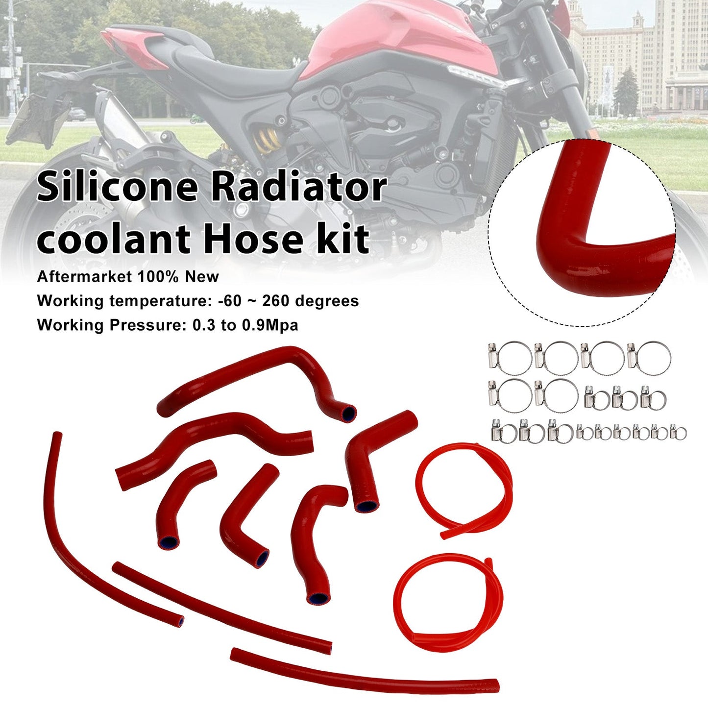 Tubo flessibile del liquido di raffreddamento del radiatore in silicone Ducati Monster 937 2021-2025