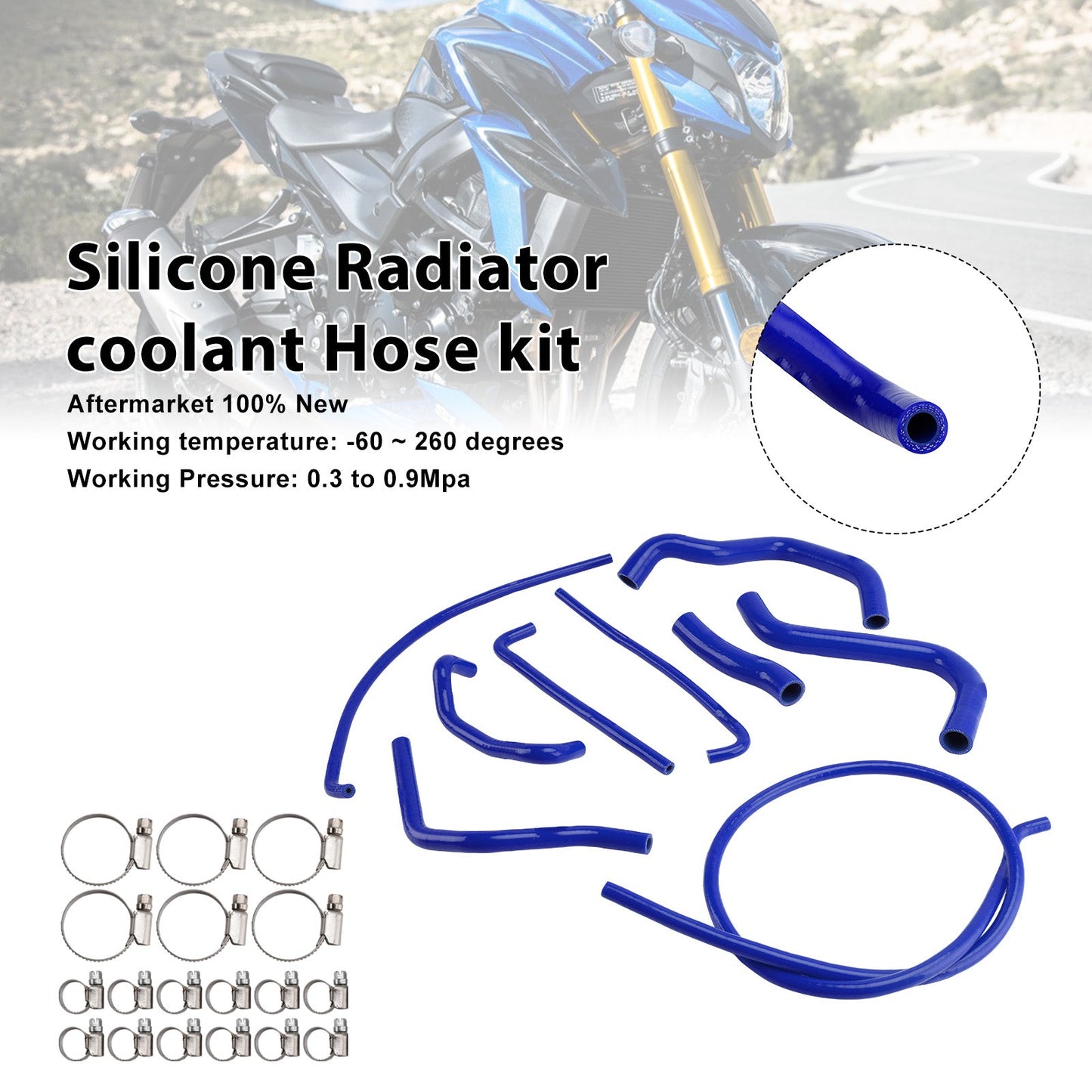 Kit di tubi flessibili in silicone per il liquido di raffreddamento del radiatore per Suzuki GSX-S750/Z 2017-2025