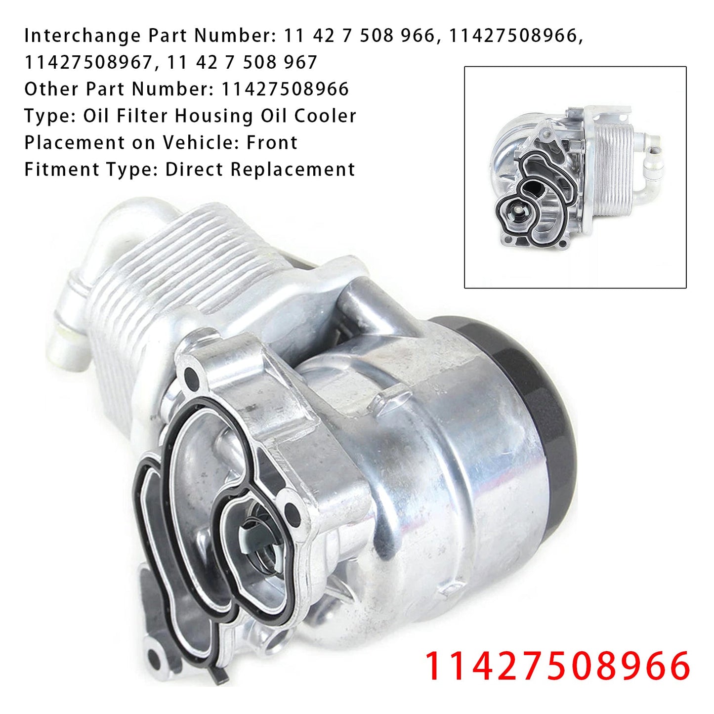 Gruppo filtro olio radiatore olio motore BMW Serie 1 2006-2012 11427508966